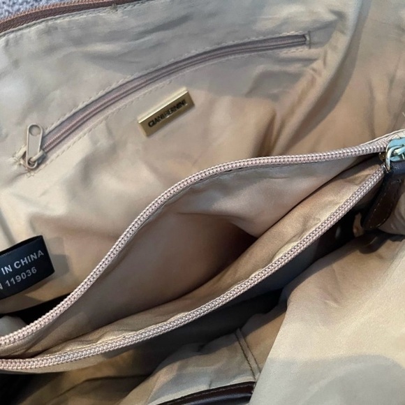 Giani Bernini‎ Ostrich-Embossed Dome Satchel, Created for Macy's Mocha Gold - Picture 6 of 6